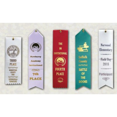 Custom Finished Top Award Ribbons 1 5/8" x 8"