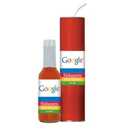 Red Dynamite or Firecracker Tube with Hot Sauce (Horizontal Label)