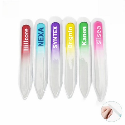 5 1/2" Premium Tempered Glass Nail File in Clear Sleeve